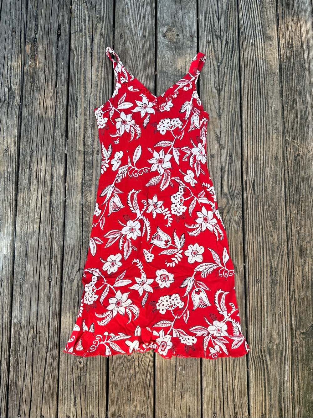 2000s Y2K Loco Lindo Floral Ruffle Midi Dress